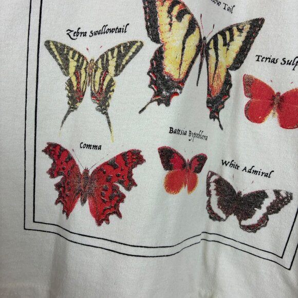 Hot Topic Butterfly Insect Tee Size Medium Rolled Sleeve Crew Neck  Cottagegoth - Picture 4 of 7